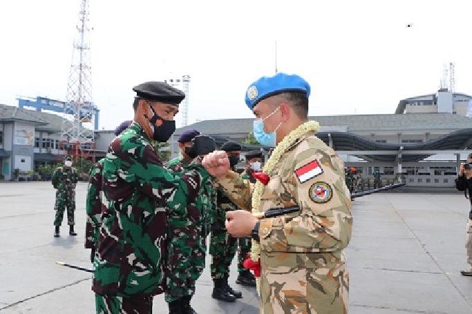 Satgas MTF TNI KONGA XXVIII-L/UNIFIL KRI SHN-366Tiba di Tanah Air