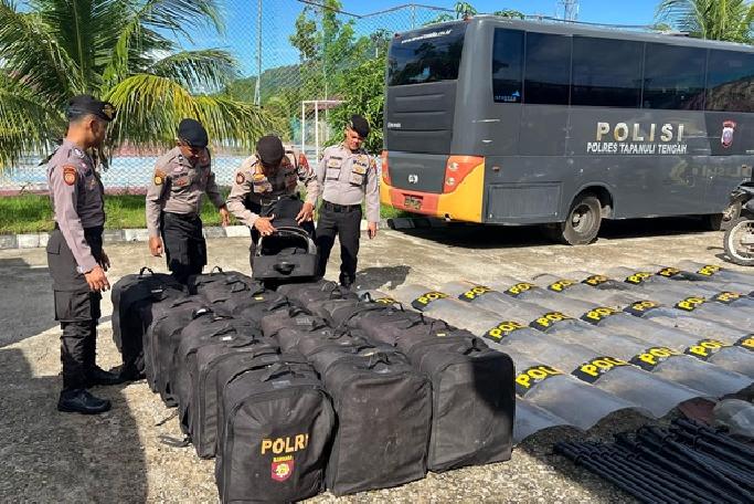 Jelang Mayday, Polres Tapteng Cek Kesiapan Peralatan Pengendalian Massa