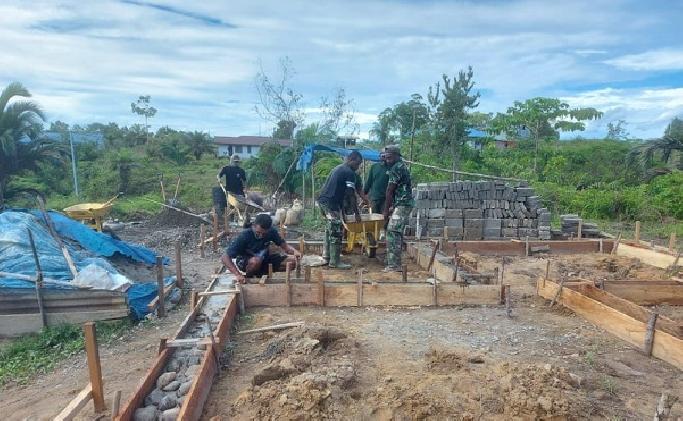 Satgas TMMD Boven Digoel Awali Pembangunan Rumah