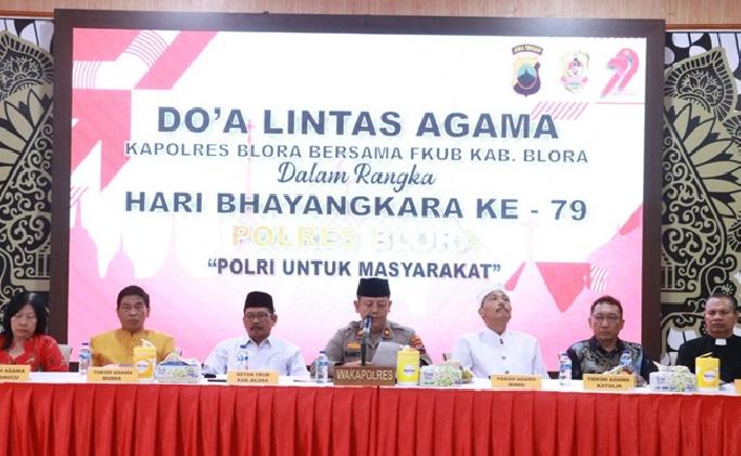 Melalui Do'a, Polres Blora dan Tokoh Lintas Agama Satukan Spirit Kebangsaan