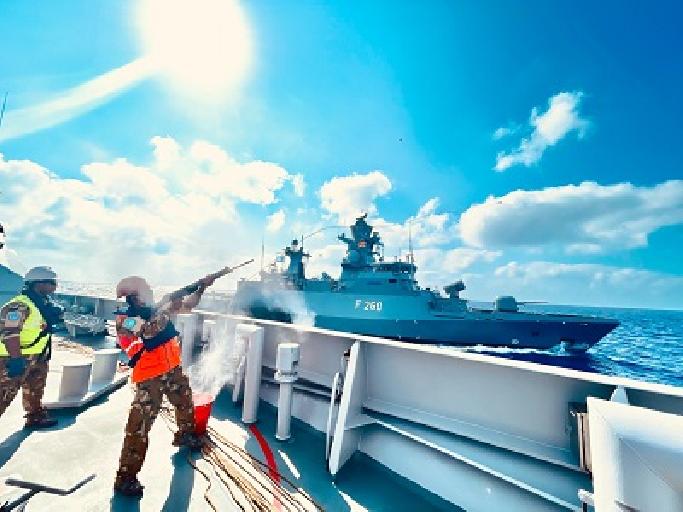 KRI SIM-367 Latihan Bersama Kapal Perang Jerman