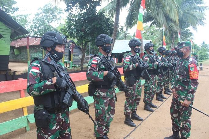 Dankolakops Korem 174 ATW Kunjungi Pos Jajaran SSK D Satgas Pamtas Yonif 125 Simbisa