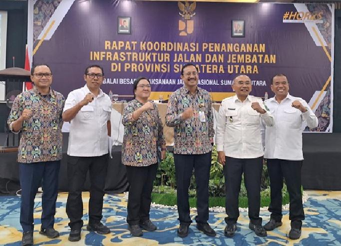 Bupati Taput Hadiri Rakor Penanganan Infrastruktur Jalan dan Jembatan se-Sumut