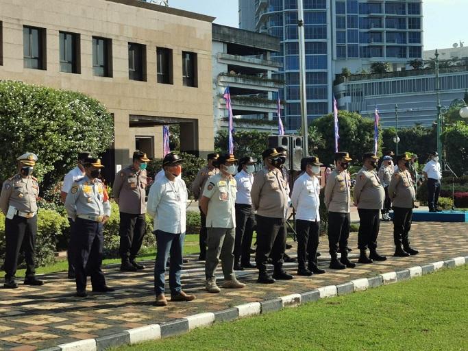 Jelang Pemberlakuan PPKM Darurat, 4 Pilar Pemkot Jakbar Gelar Apel Pasukan Aman Nusa II