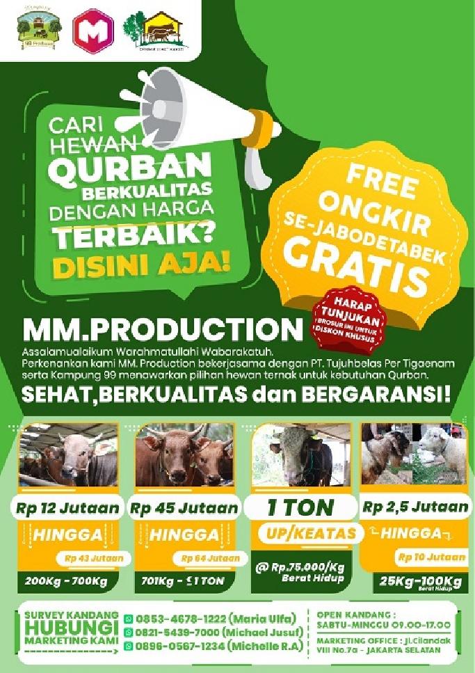 MM Production Sediakan Hewan Kurban Sesuai Syariat Islam Jelang Idul Adha 2021