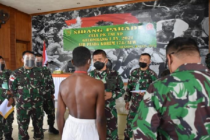 Danrem 174 Merauke Pimpin Sidang Parade Cata PK TNI AD