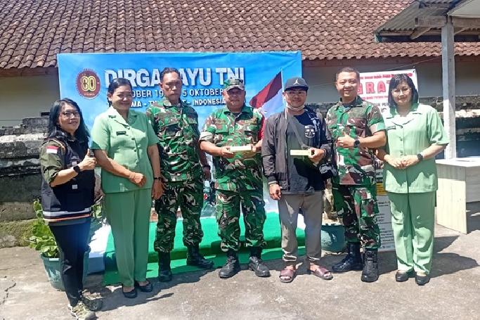 HUT ke-80, Kodim Bangli Gelar Donor Darah dan Bagi Sembako